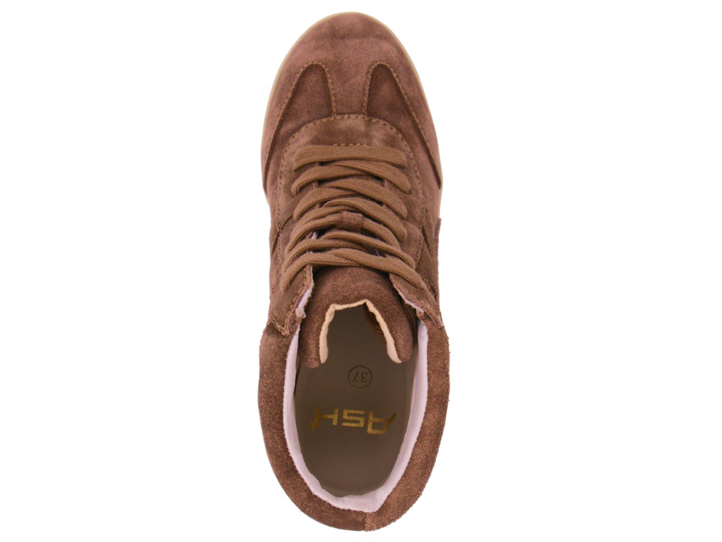 Женские кроссовки ASH Boradia Wedge, цвет: Каштановый потёртый замшевый — фото 4
