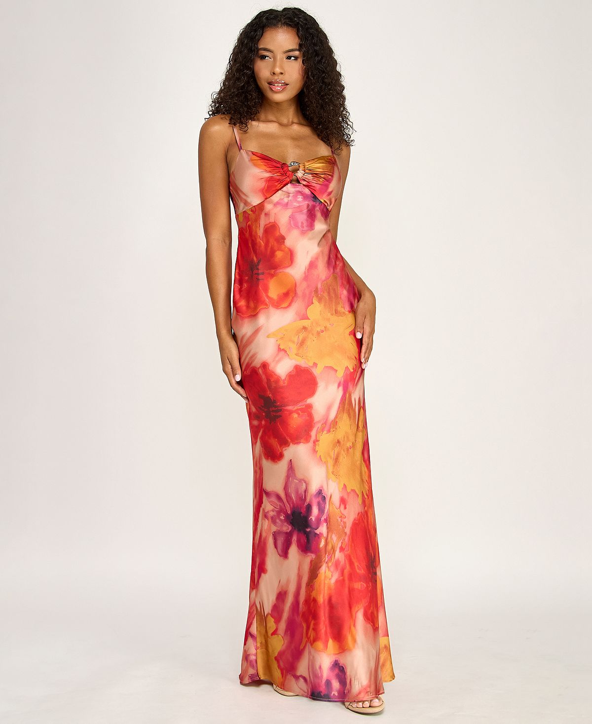 SENI & CADE Juniors' Hardware-Trim Satin Slip Dress view 2 — MAYCSS fashion products