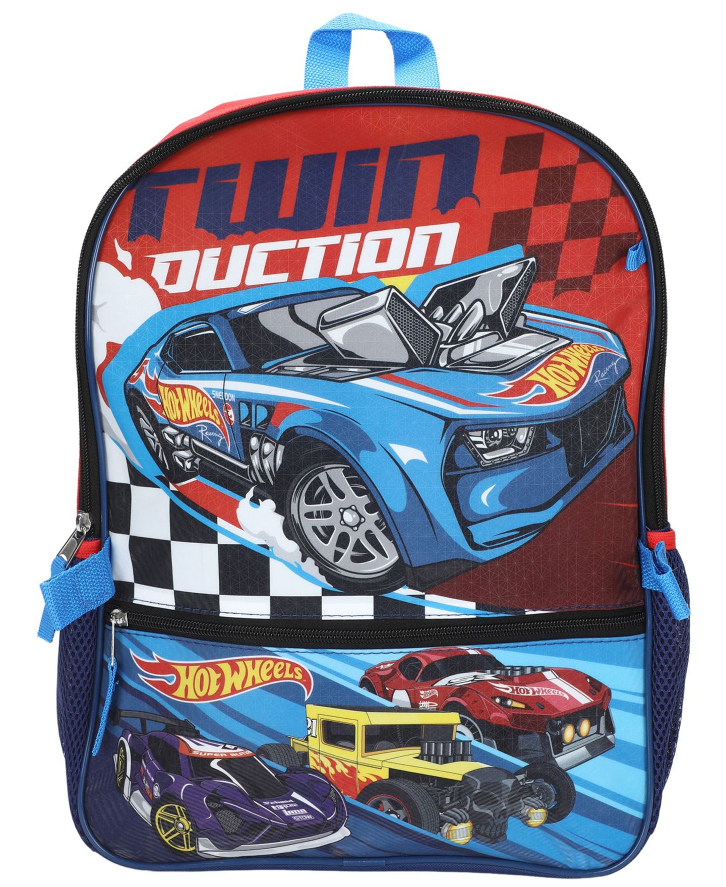 Детские сумки Bioworld Hot Wheels Backpack, Lunch Kit, Pencil Case, Key Chain and Carabiner, 5-Piece Set, цвет: Синий — фото 4