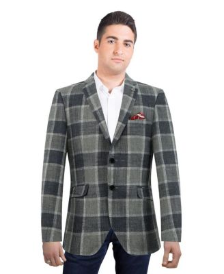 Men's Slim Fit Big Plaid Sports Blazer
