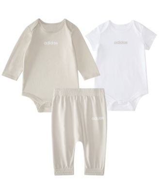 Baby Boys' Printed Long-Sleeve Bodysuit, Short-Sleeve Bodysuit and Pants, 3-Piece Set