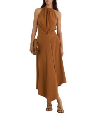 Women's Drape-Detail Sleeveless Midi Dress
