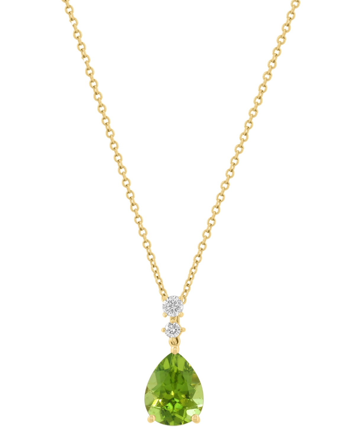 Effy Collection Peridot 212 ct tw  Diamond 110 ct tw Pendant Necklace in 14k Yellow Gold  Yellow Gold