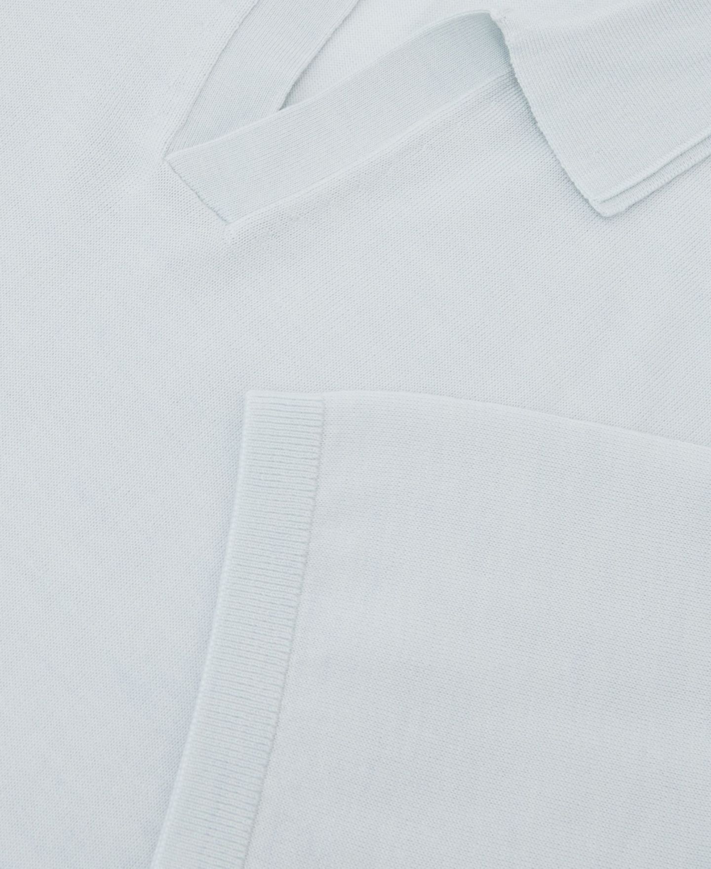 Мужское поло REISS Duchie Open Collar Merino Wool Polo Shirt, цвет: Синий, вариант 1 — фото 3