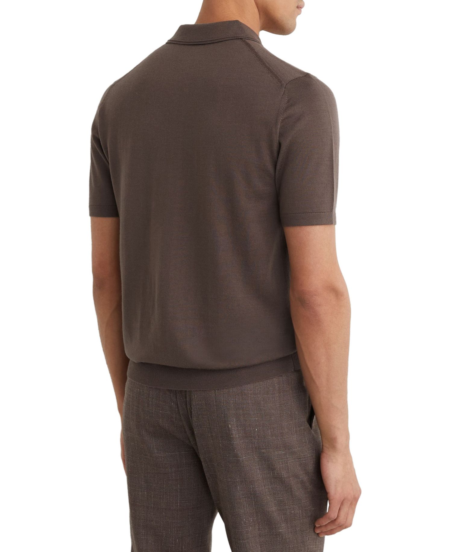 Men's Manor Half Button Merino Wool Polo Shirt