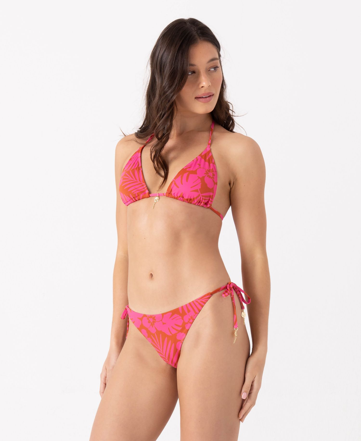 Women's Sun Chaser Mini Tiki Tri Charm Detail Bikini Top