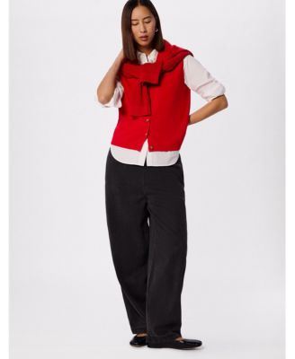 Women's V-Neck Button Front Knit Tank