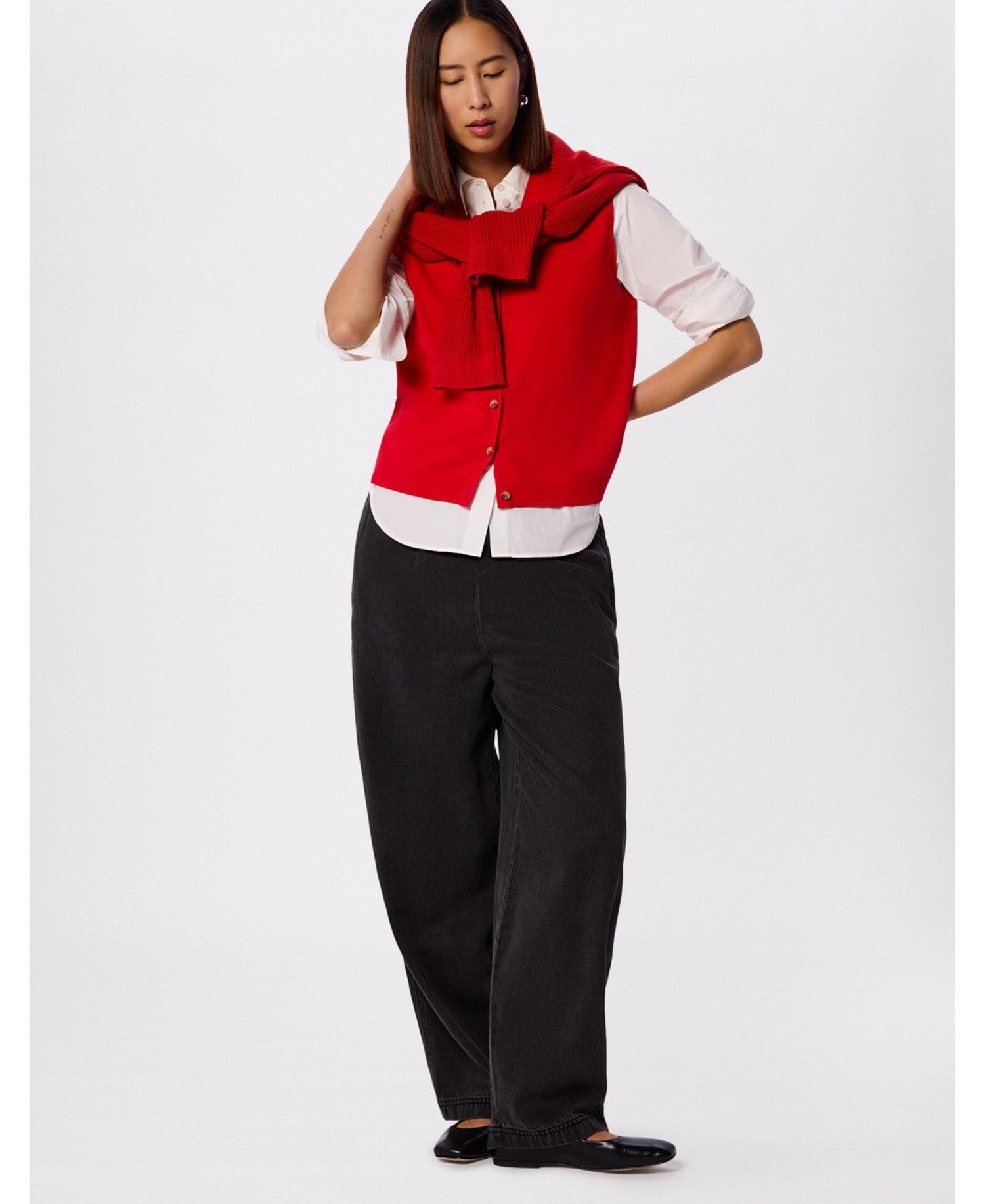 Women's V-Neck Button Front Knit Tank