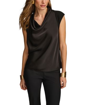 Women's Cowl-Neck Cap-Sleeve Top