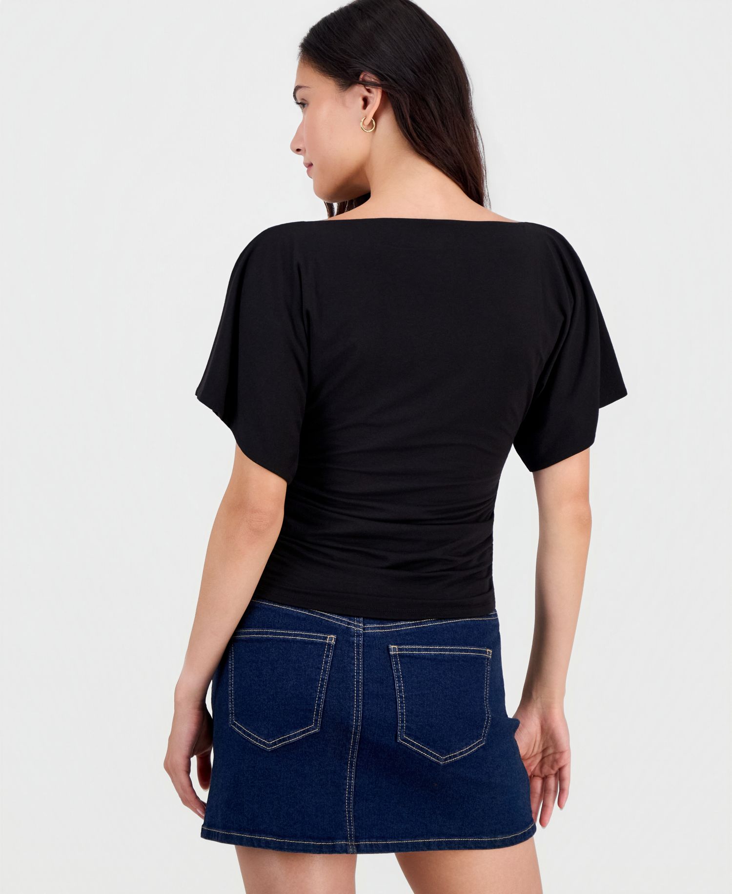 Women's Boat-Neck Flutter-Sleeve Top
