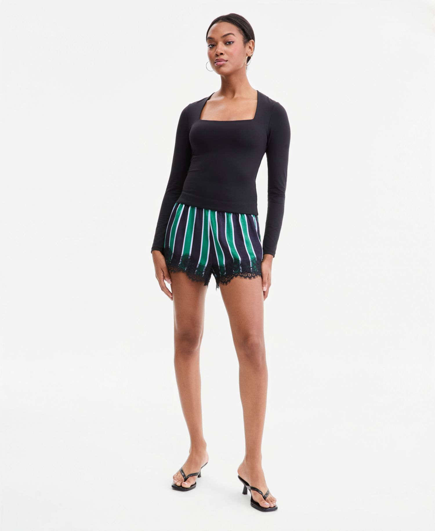 Women's Square-Neck Long-Sleeve Top