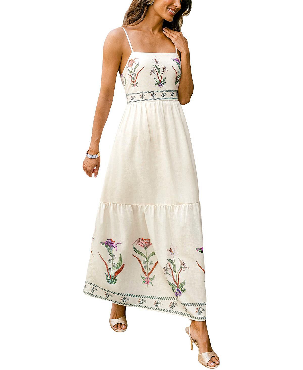 Cupshe Women's Flowerbed Floral Maxi Beach Dress view 2 — MAYCSS fashion products