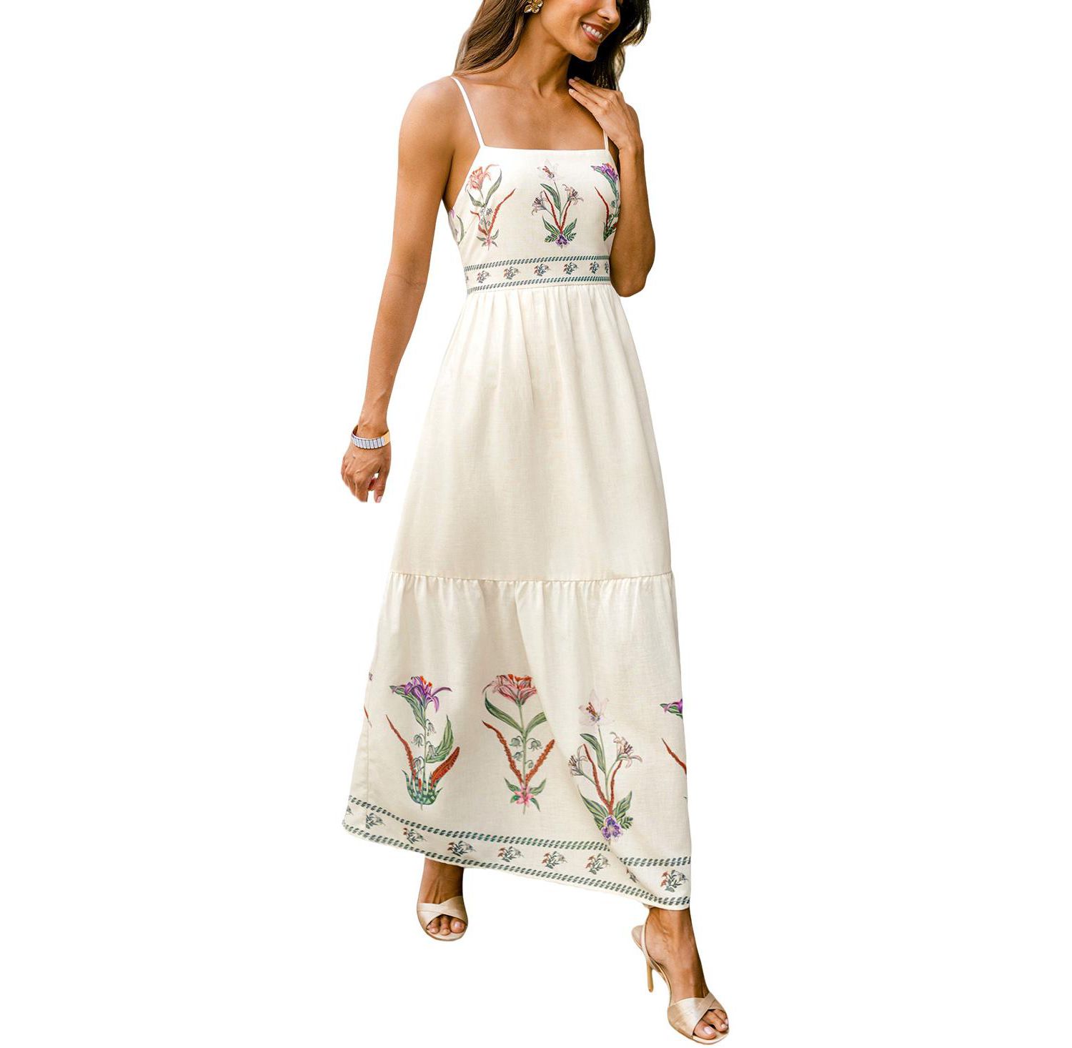 Women's Flowerbed Floral Maxi Beach Dress