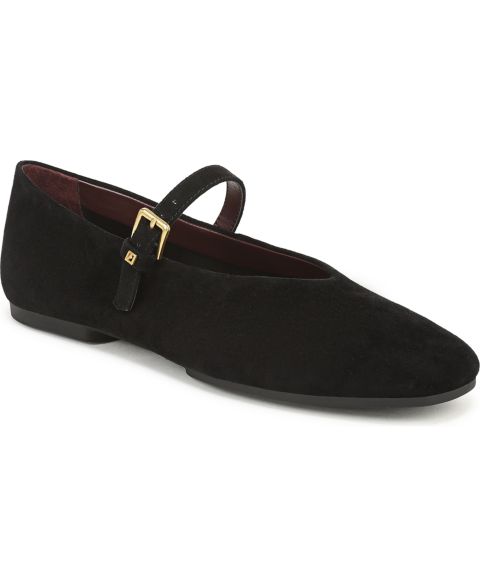 Женские балетки Franco Sarto Odilia Mary Jane с круглым носом, цвет: Чёрный замшевый