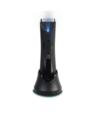 Waterproof Rechargeable Body Hair Trimmer with Ceramic Blades and Charging Stand