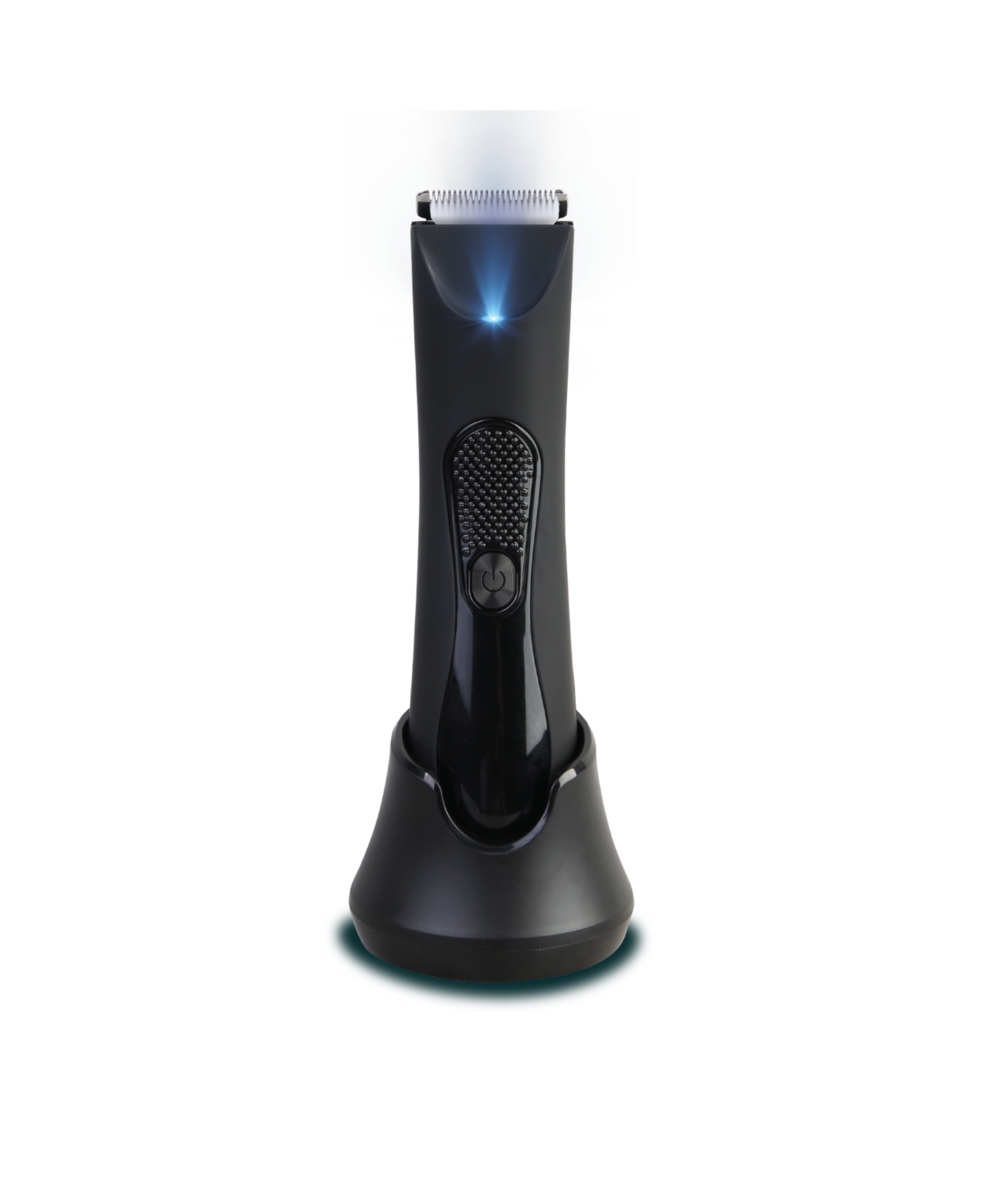 Perry Ellis Waterproof Rechargeable Body Hair Trimmer with Ceramic Blades and Charging Stand - Black