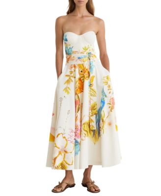 Women's Anisa Corset Detail Floral Midi Dress
