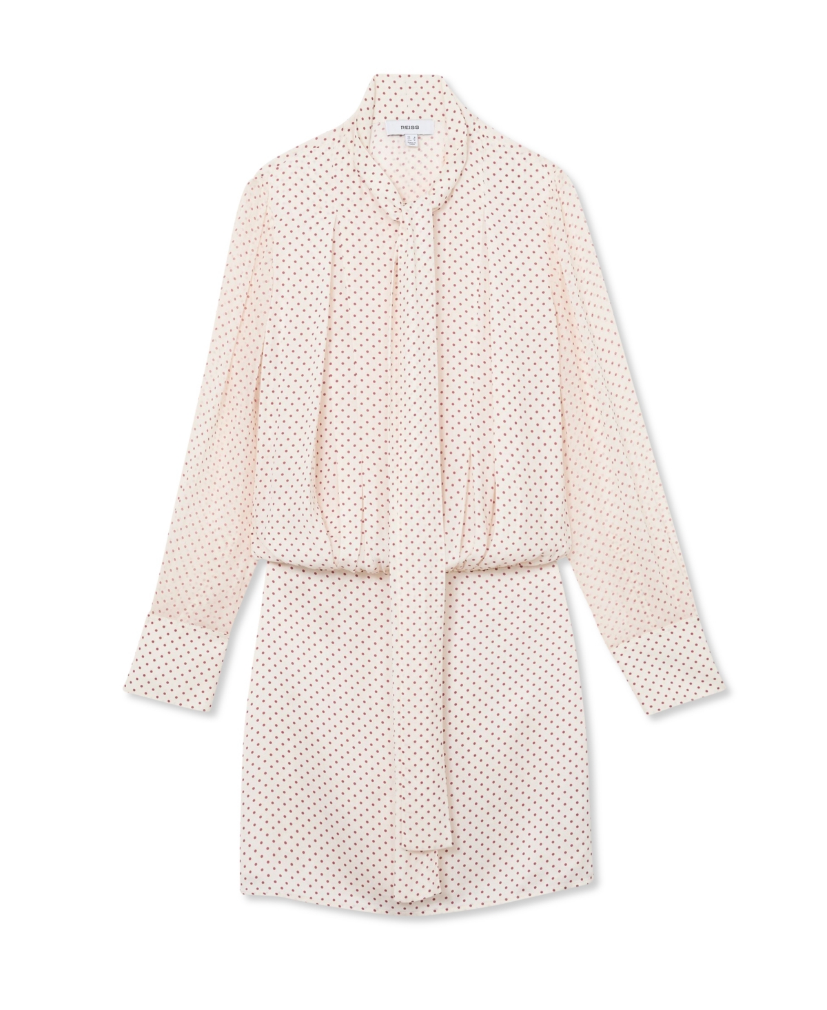 Reiss Women's Dottie Tie Neck Polka Dot Mini Dress