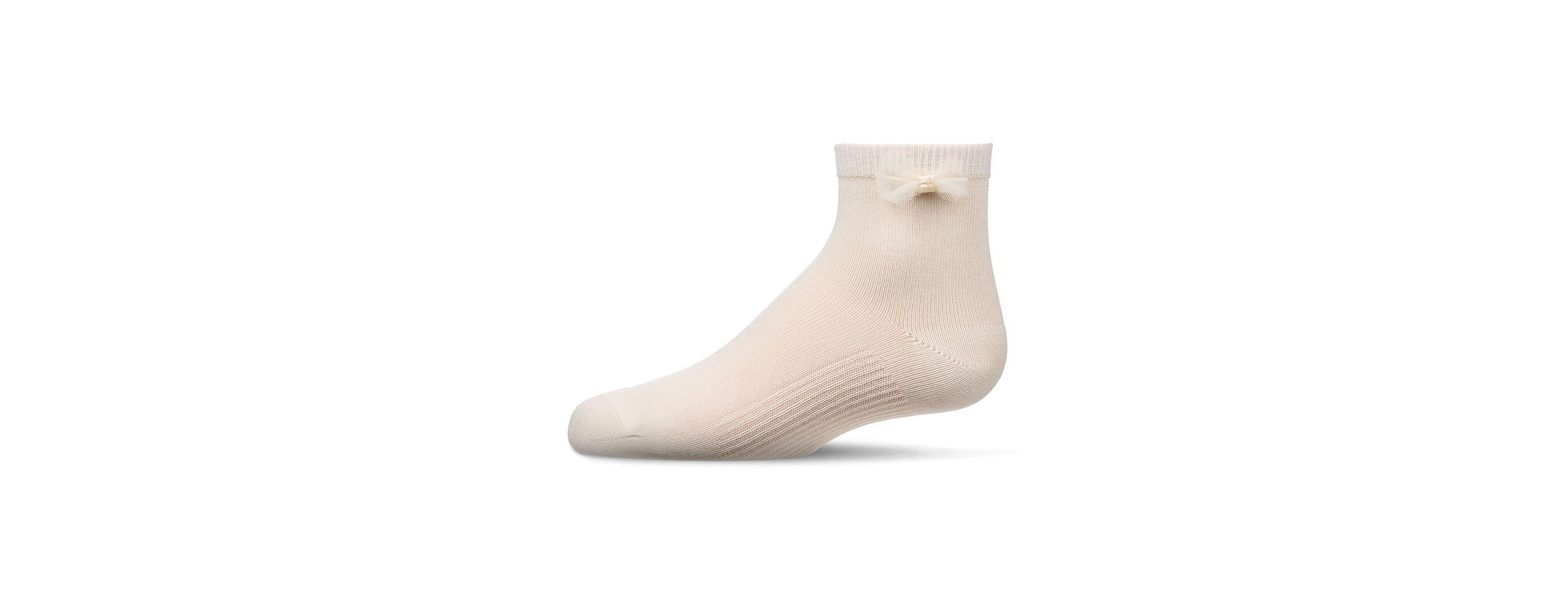 MeMoi Baby Girls Bow-Trimmed Mercerized Cotton Rich Ankle Sock