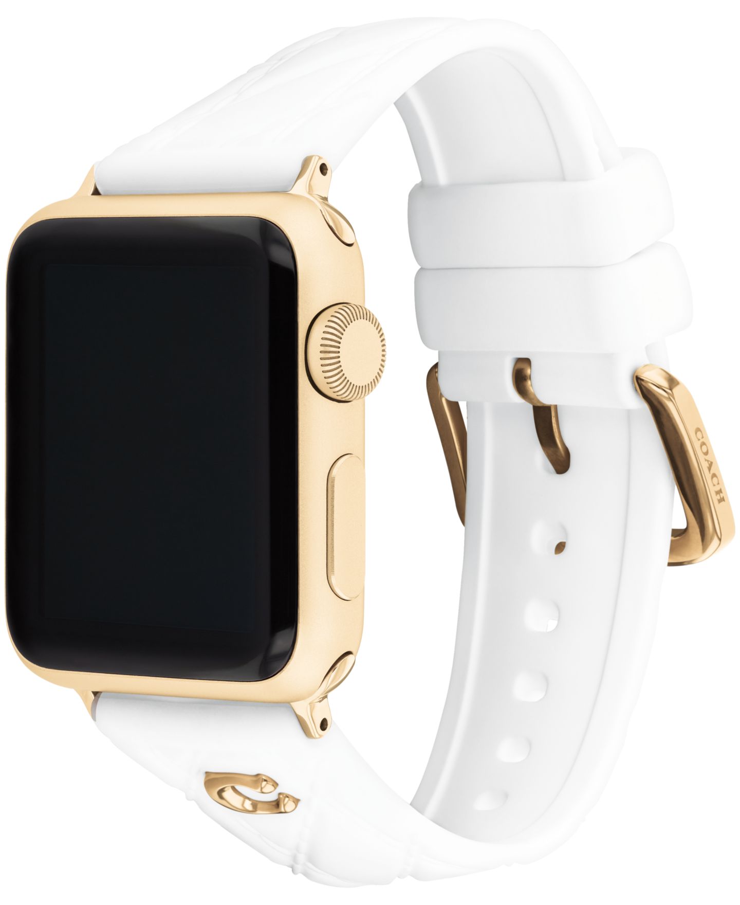 Женский ремешок для часов COACH White Silicone Apple Watch Strap 38mm, 40mm, 41mm — фото 3