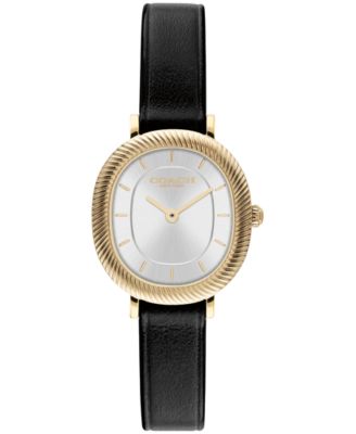 Women's Harlow Black Leather Strap Watch 23.8mm
