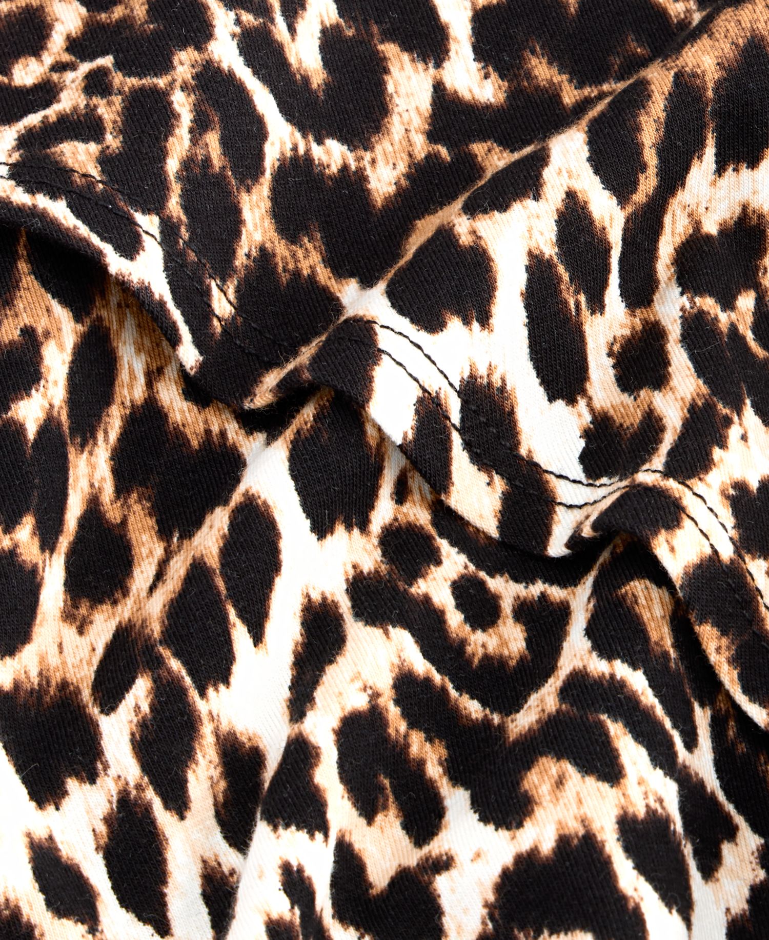 Women's Leopard-Print Front Slit Short-Sleeve Midi Dress