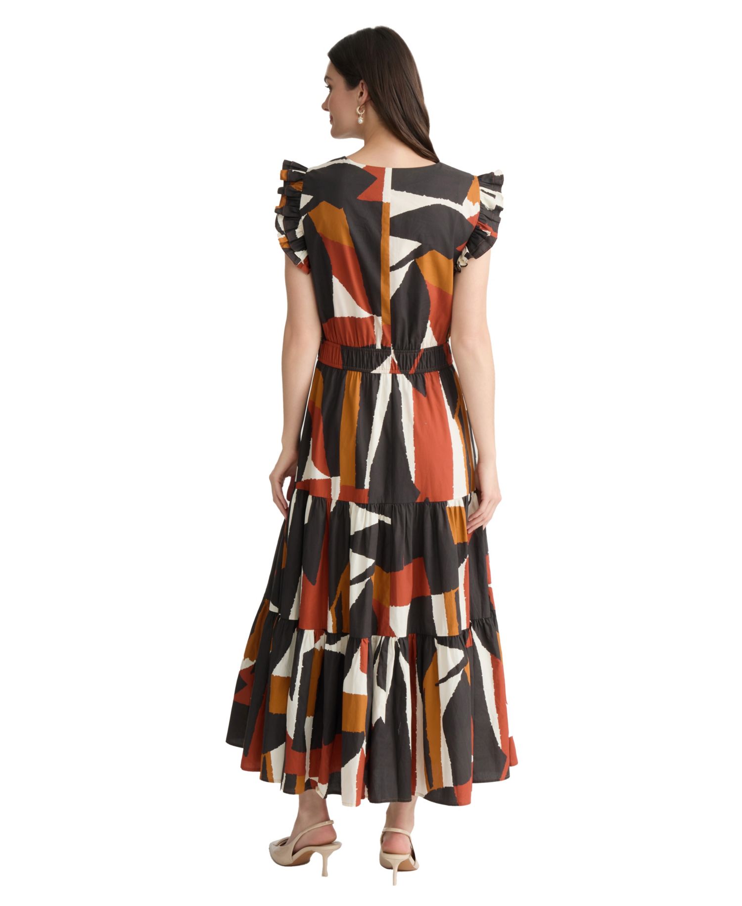 Petite Ruffle-Sleeve Cotton Dress