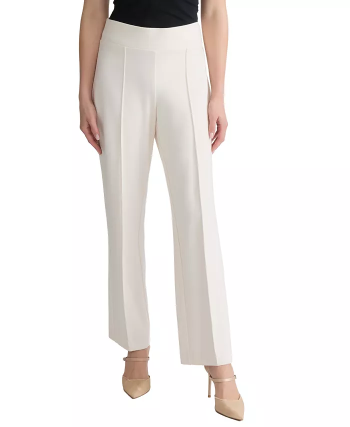 Petite Pintuck Pull-On Mid-Rise Trousers