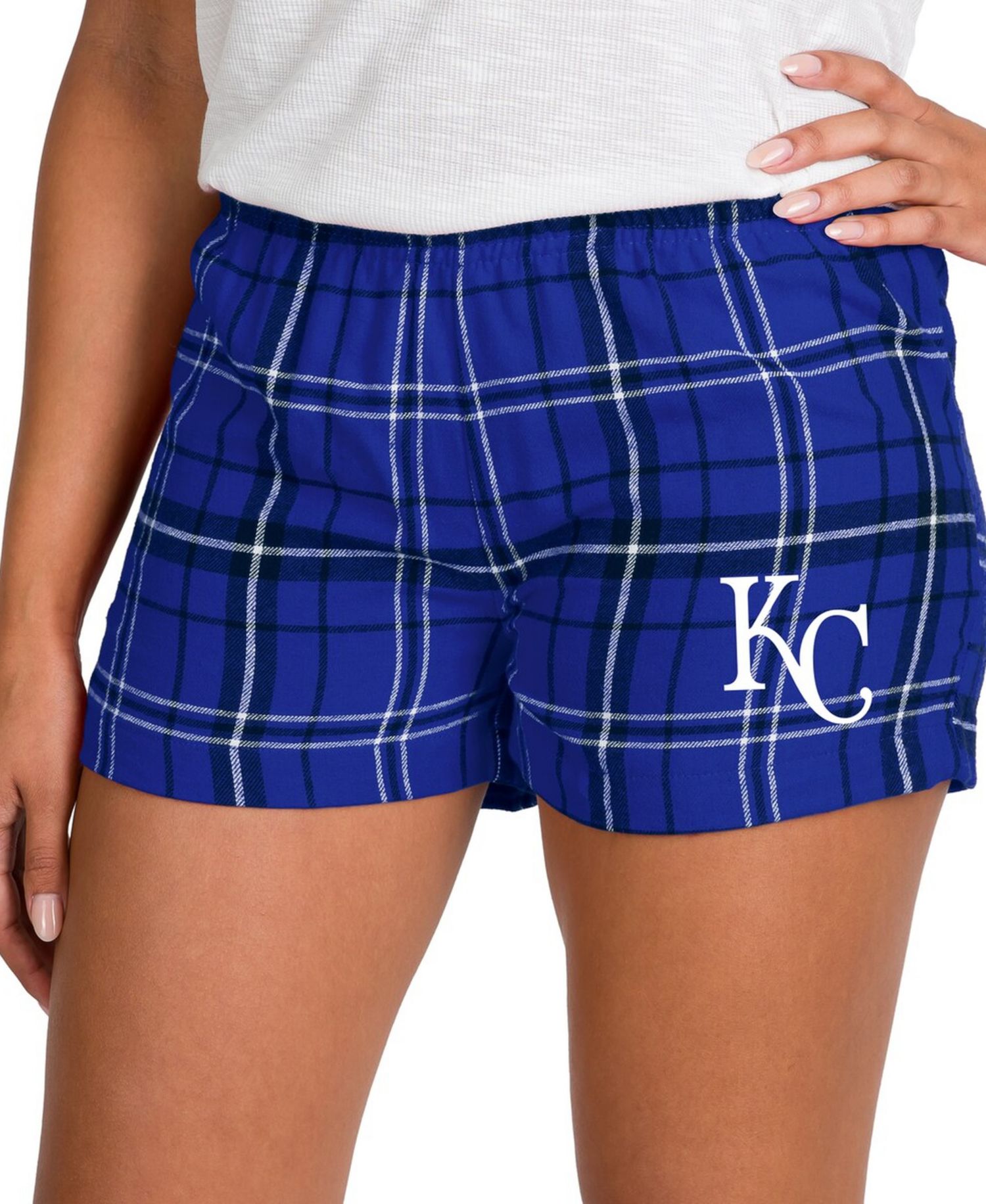 Women's Royal/Black Kansas City Royals Ultimate Flannel Shorts