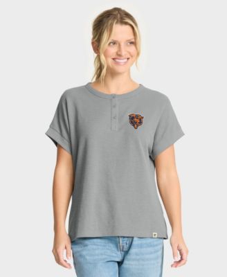 Women's Heather Gray Chicago Bears Oversized&nbsp;Hometown Premium Henley Shirt