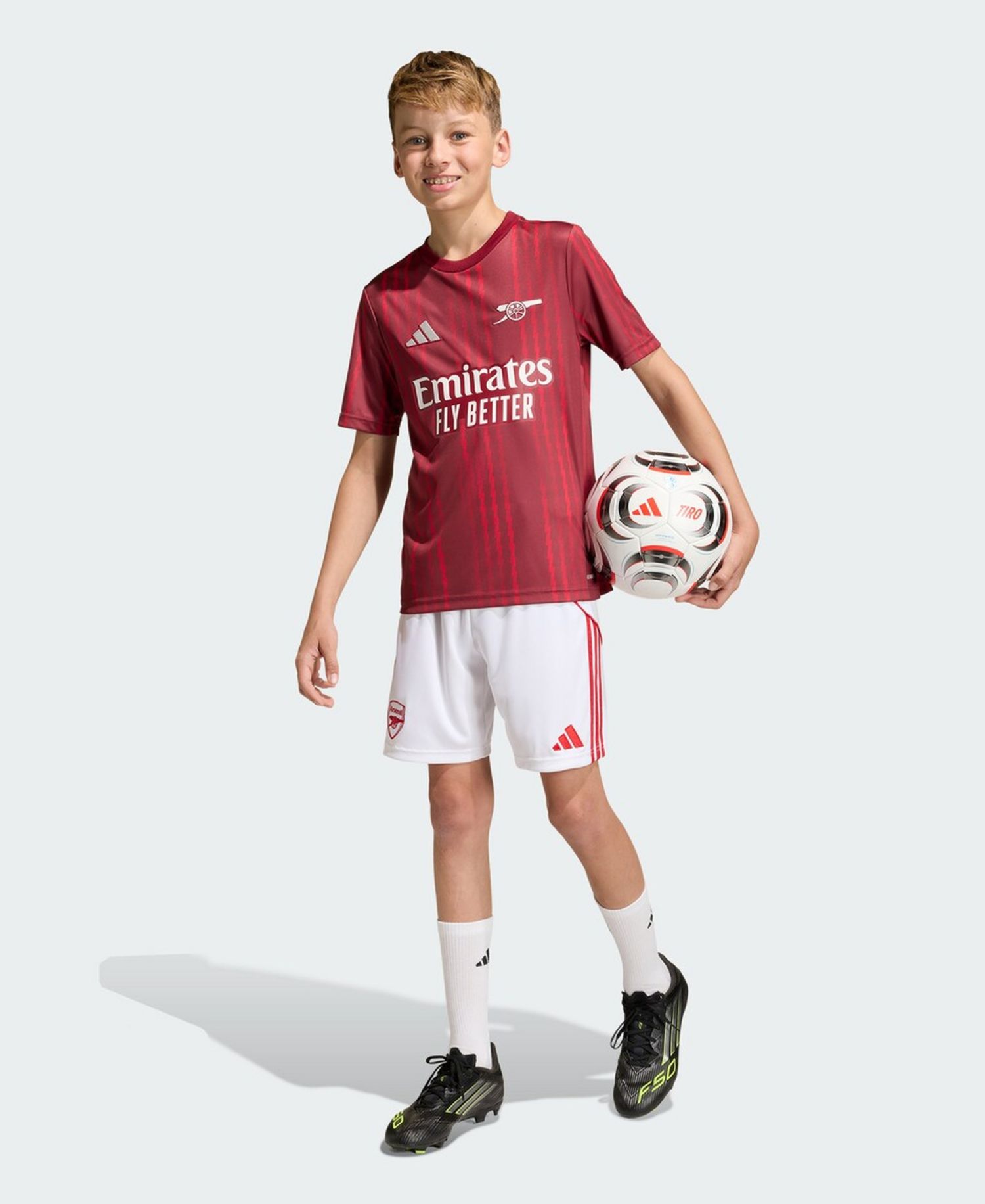 Big Boys and Girls Red Arsenal 2025/26 Pre-Match Training Jersey