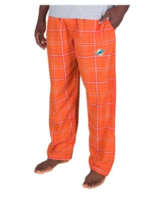 Men's Orange Miami Dolphins Ultimate Plaid Flannel Pants