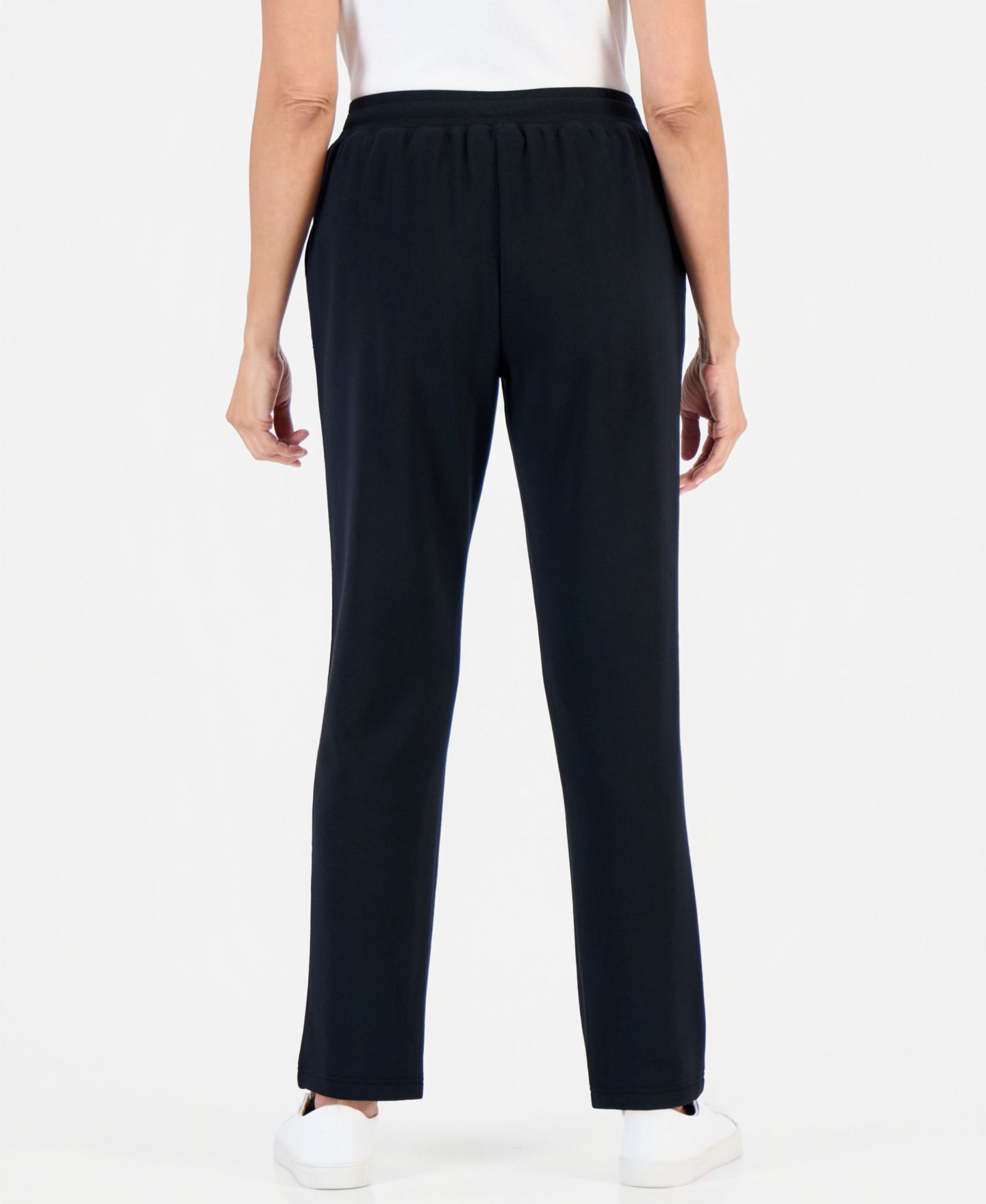 Женские брюки Style & Co LuxLounge Fleece Jogger, цвет: Глубокий чёрный — фото 4