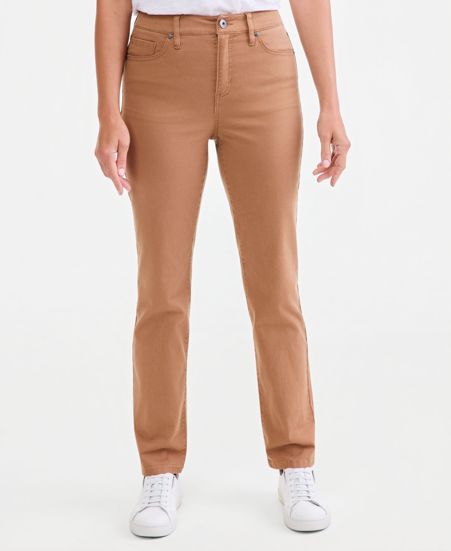 Women's Straight-Leg High Rise Twill Pants