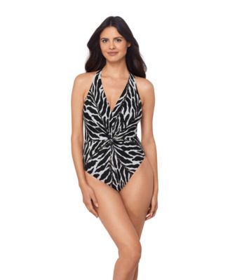 Women's Sand Tracks Drew V-Neck One-Piece Swimsuit