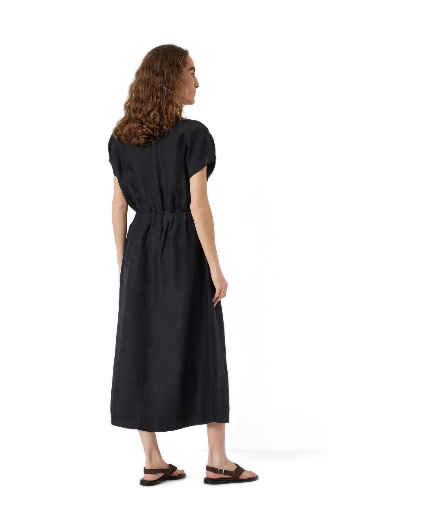 Women's Remy Pleated Linen Blend Midi Dress