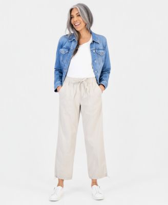 Women's Utility Bungee Crop Pull-On Cropped Pants, 28" Inseam