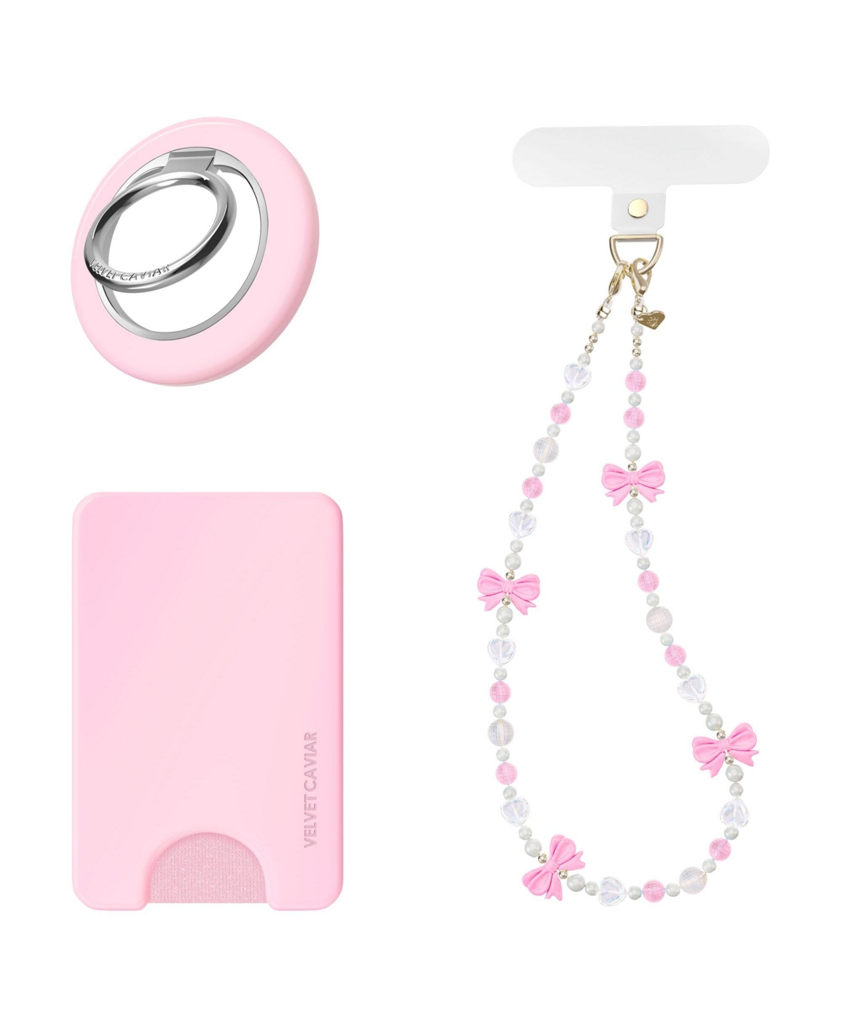 Velvet Caviar Gift Set with MagSafe Wallet, Grip Ring, and Phone Charm - Pink