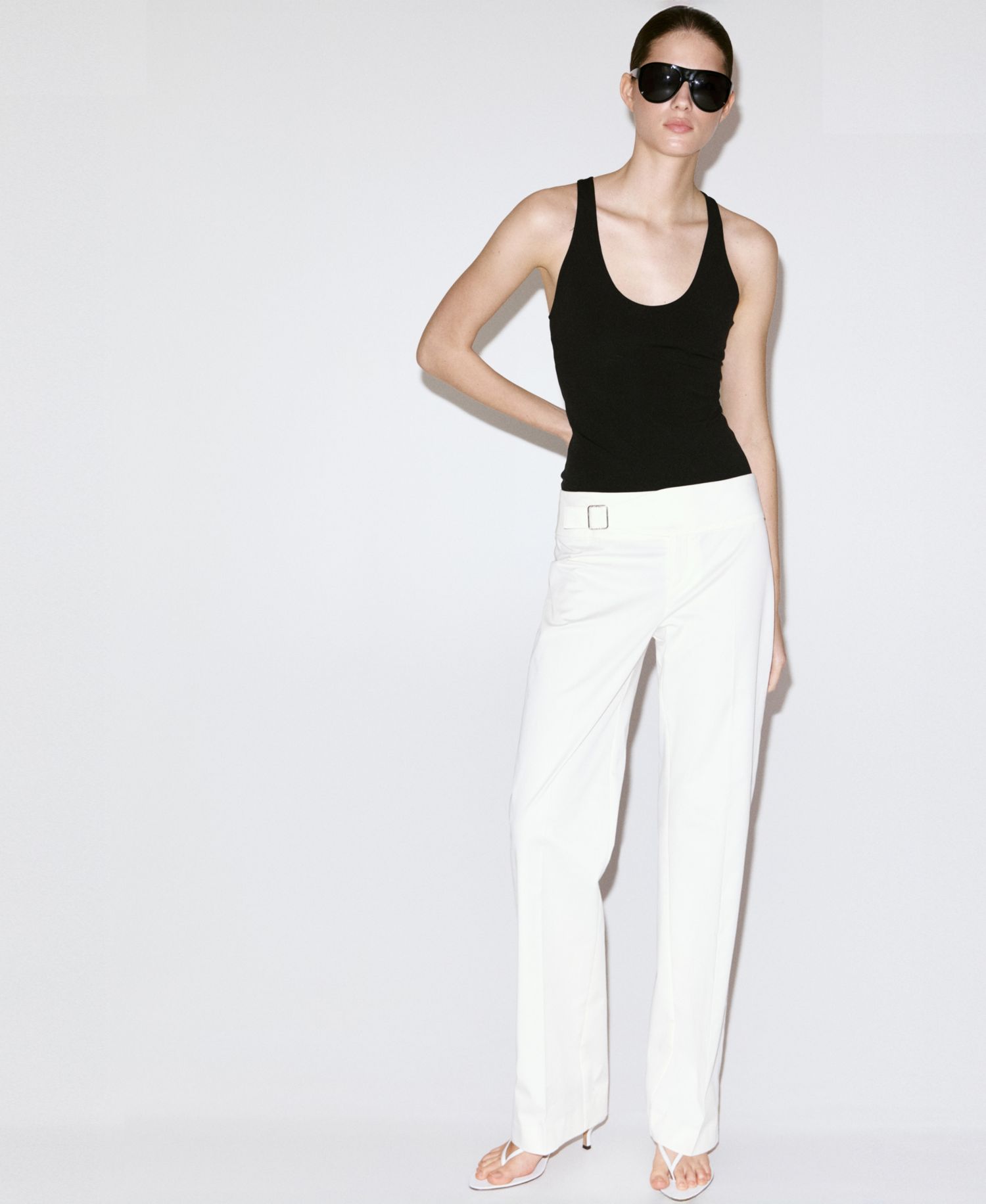 Women's Belt Straight-Fit Pants