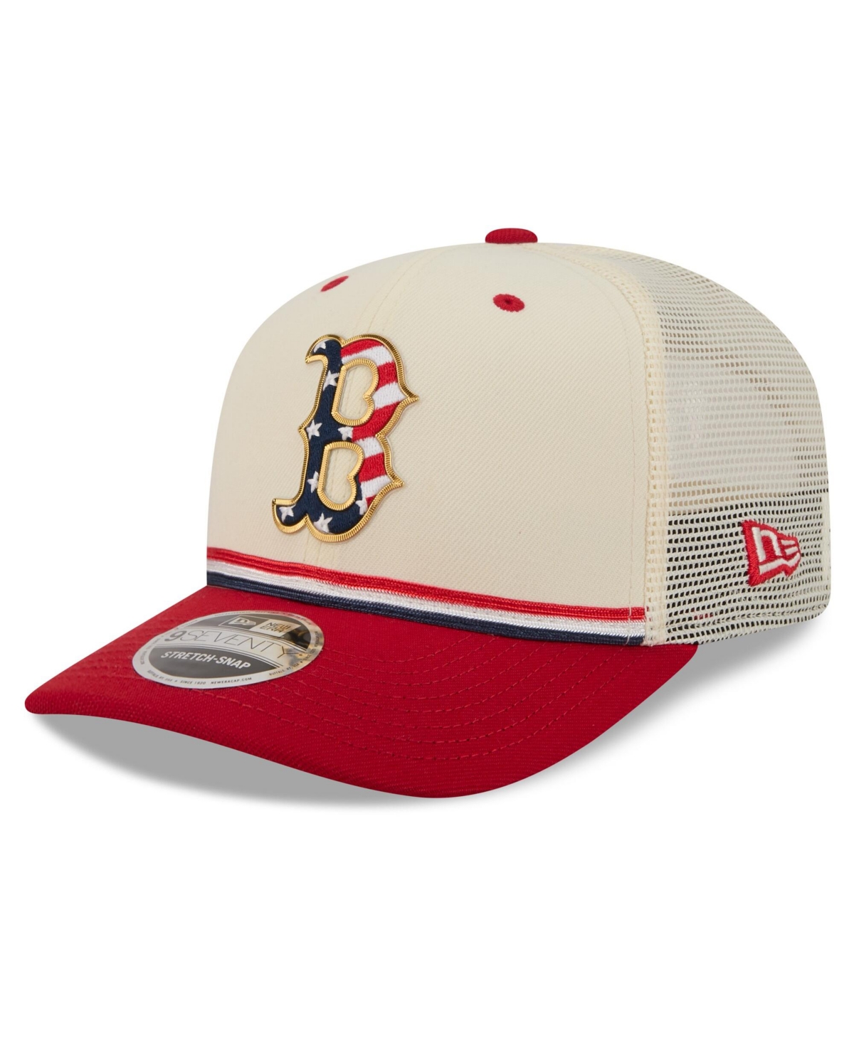 New Era Men's Cream/Red Boston Red Sox Usa 250 Fourth of July 9SEVENTY Adjustable Hat