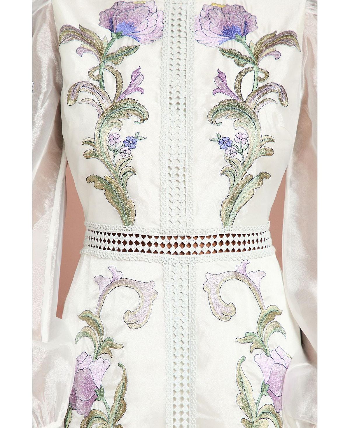 Coast Women's Embroidered Blouson Sleeve Midi Dress view 4 — MAYCSS fashion products