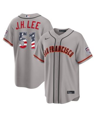 Men's Jung Hoo Lee Gray San Francisco Giants USA 250 Fourth of July Stadium Jersey