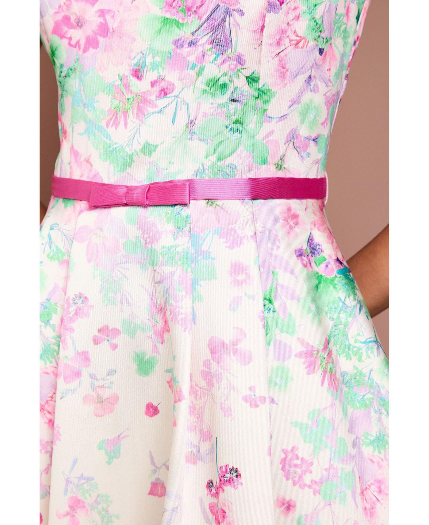 Женское платье Coast Floral High-Low Boat Neck Midi, цвет: Слоновая кость — фото 5
