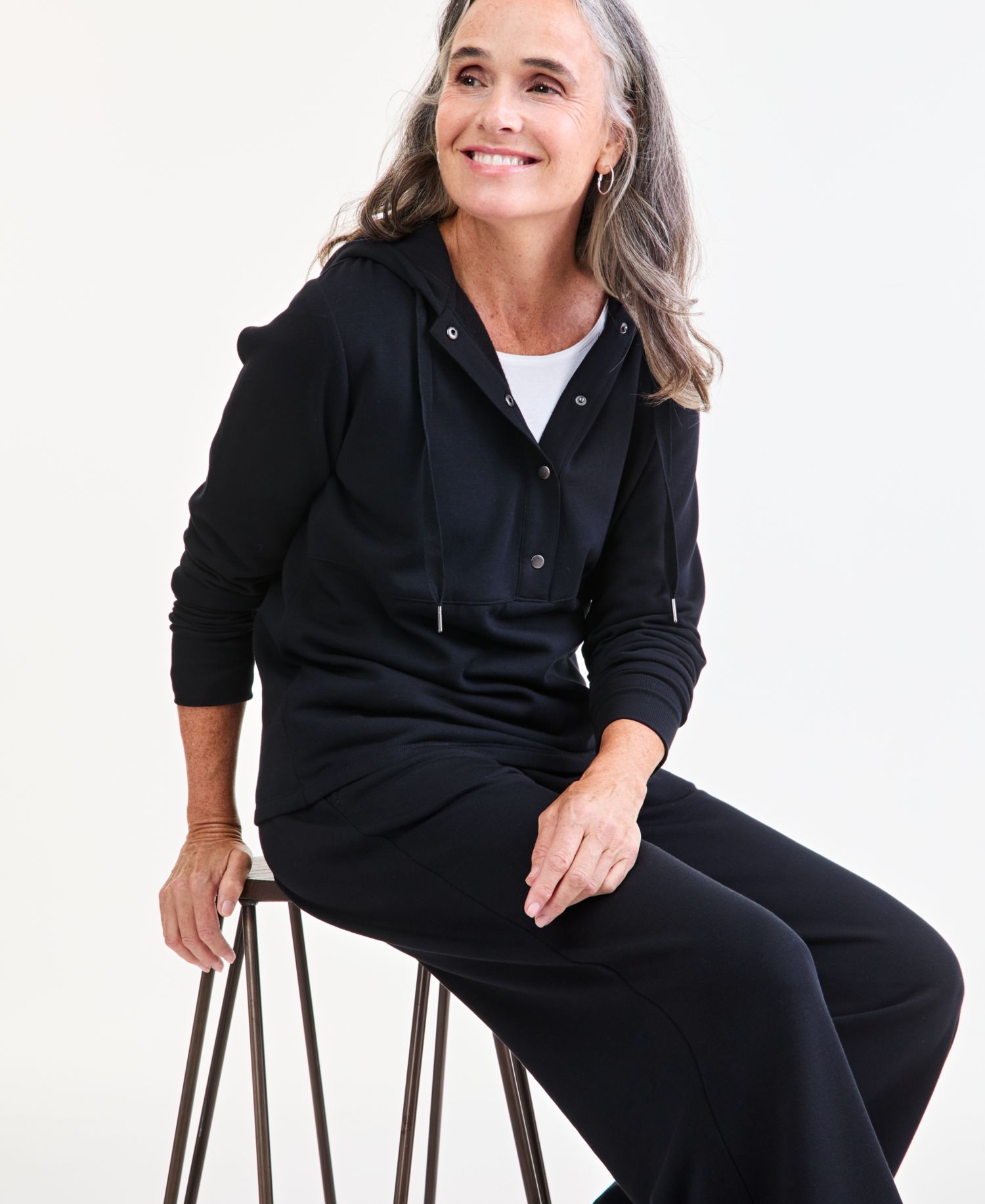Petite LuxLounge Fleece Hooded Sweatshirt