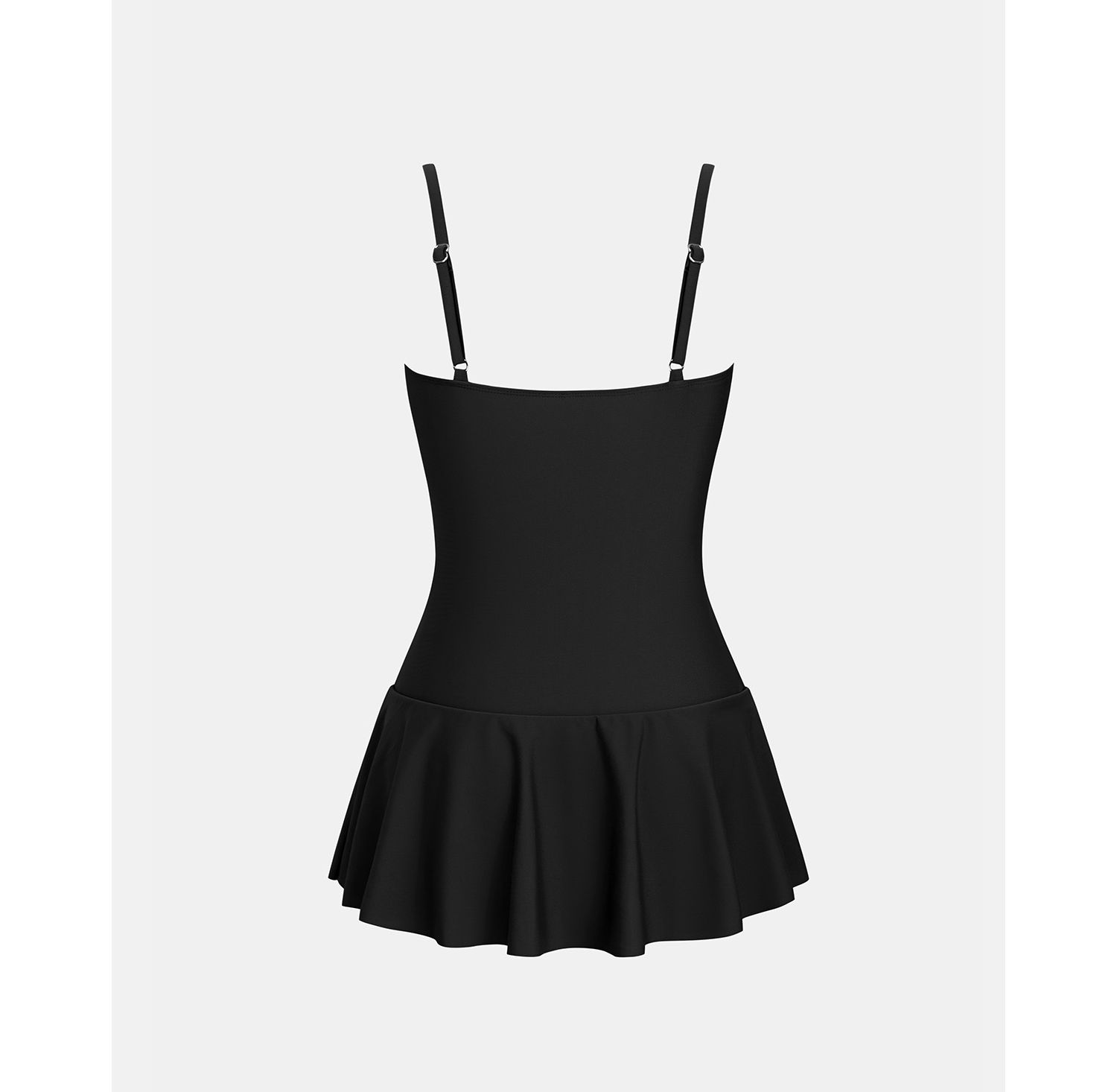 Women's Square Neck Ruched Tummy One Piece Swimdress
