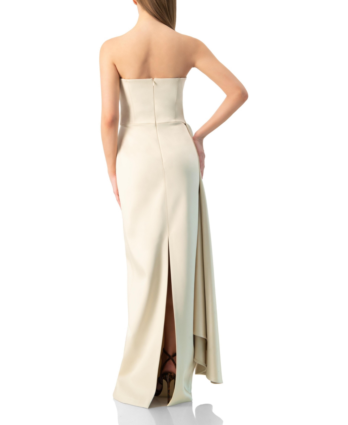 Ivonne Women's Strapless Sculpted Drape Gown