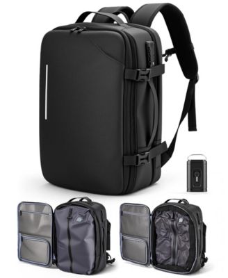 Expandable Travel Backpack with USB Charging Port, 20 to 30 Liters Carry On Backpack with Laptop Compartment, Water-Resistant Business Backpack