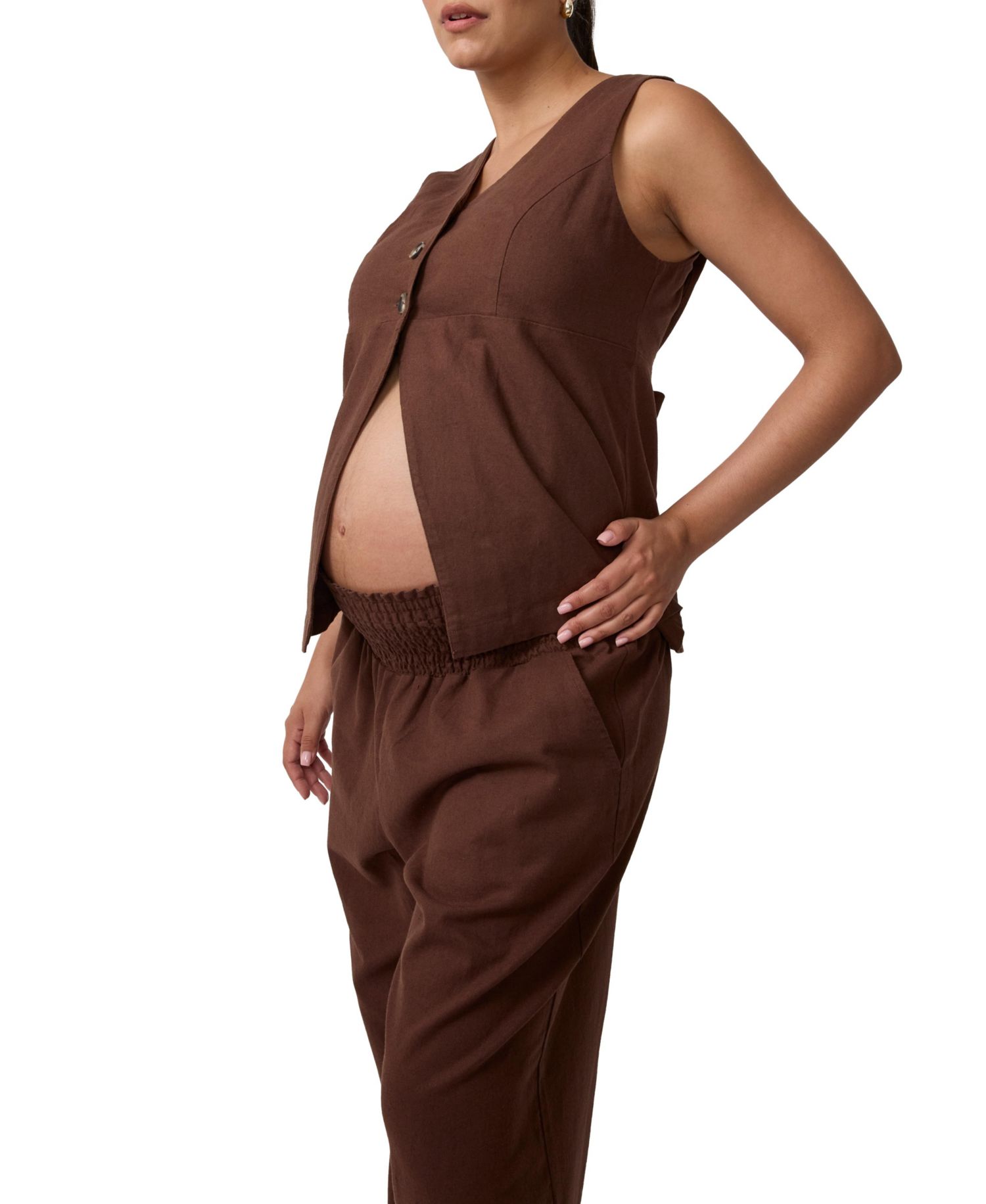 Women's Ingrid + Isabel Smocked Linen Wide Leg Pant