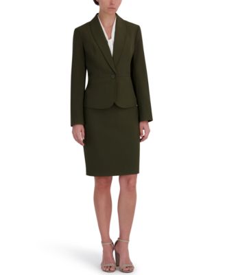 Women's Shawl-Collar Peplum Jacket & Yoked Slim Skirt Suit