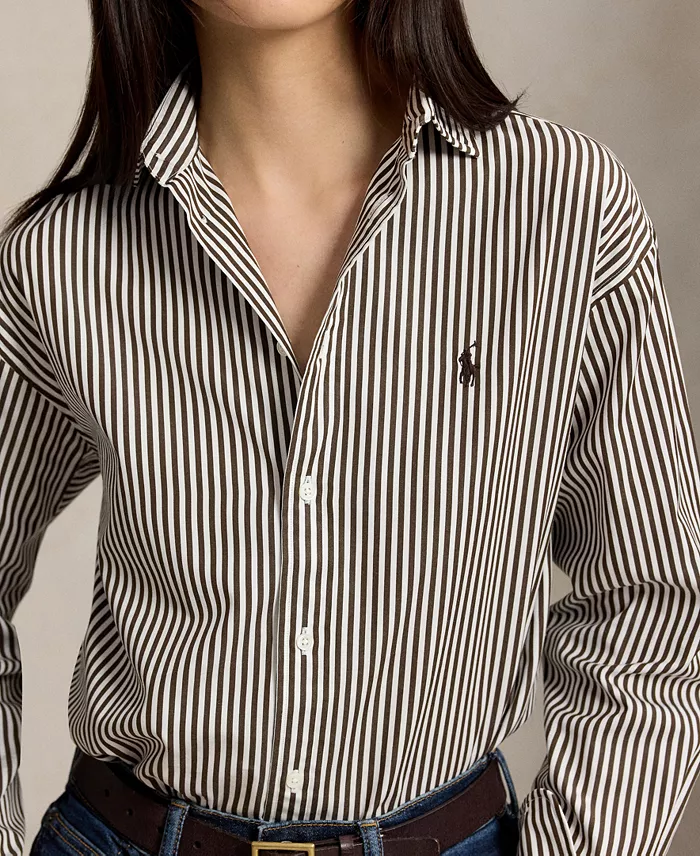 Women's Relaxed-Fit Striped Cotton Shirt - thumbnail 6
